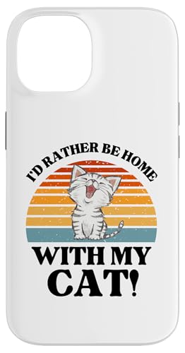 Hülle für iPhone 14 Cat Lover - I'd Rather Be Home with my Cat - Funny Cat von The Motherly Hugs Store