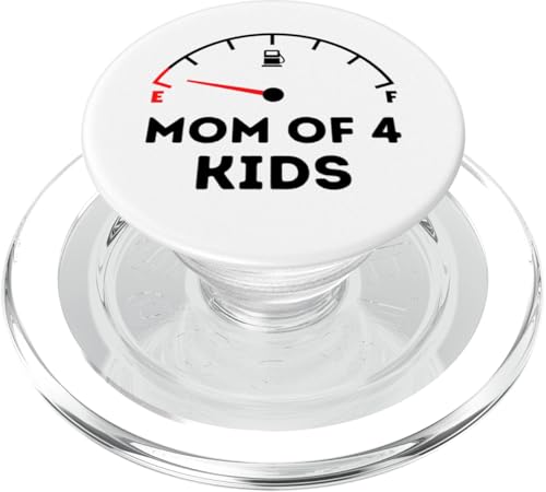 Mama von 4 Kindern — Running on Empty — Lustiger Muttertag PopSockets PopGrip für MagSafe von The Motherly Hugs Store