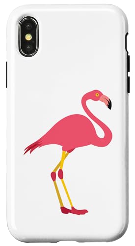 Hülle für iPhone X/XS Rosafarbener Retro-Flamingo-Druck von The New Antique