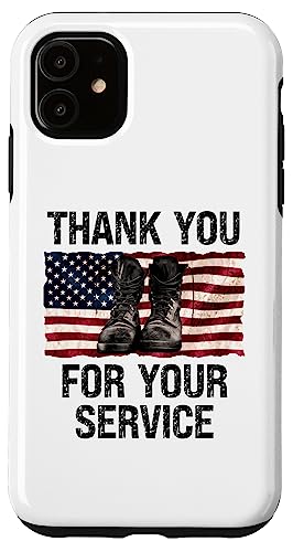 Hülle für iPhone 11 USA-Flagge "Thank You for Your Service" – Memorial Veterans Day von The Patriotic American Store