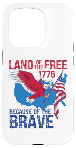 Hülle für iPhone 15 Pro USA Flagge Karte Adler Land der Freien Wegen der Brave von The Patriotic American Store