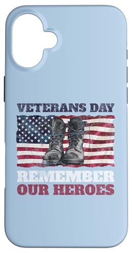 Hülle für iPhone 16 Plus Veterans Day Remember Our Heroes USA Flag Soldaten Stiefel von The Patriotic American Store