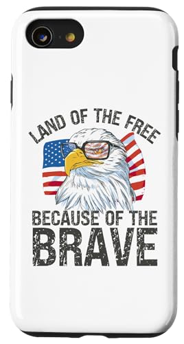 Hülle für iPhone SE (2020) / 7 / 8 USA Eagle Land of the Free Because of the Brave 4. Juli von The Patriotic American Store