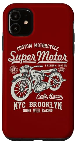 Hülle für iPhone 11 NYC Cafe Racer Motorrad Poster von The Retro Style Store