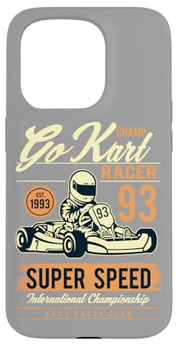 Hülle für iPhone 15 Pro Go-Kart-Design im Retro-Look von The Retro Style Store