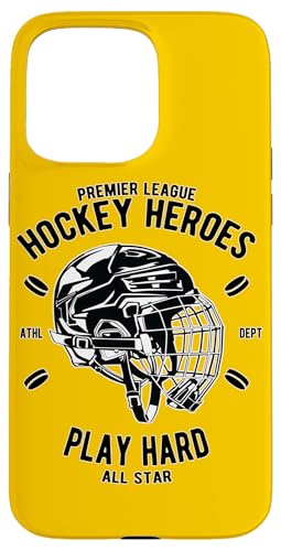 Hülle für iPhone 15 Pro Max Hockey Hero Helm von The Retro Style Store