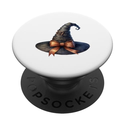 Schwarzer Hut Halloween Grafik PopSockets mit austauschbarem PopGrip von The Tee Club SG