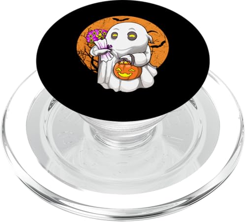 Floral Ghost Halloween Kostüm Kürbis Gruselige Blumen PopSockets PopGrip für MagSafe von The Weird Shop