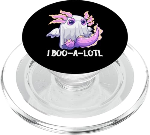 Gruseliges Axolotl Geist Halloween Kostüm Kawaii I Boo-a-lotl PopSockets PopGrip für MagSafe von The Weird Shop