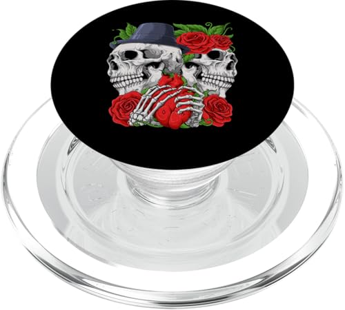 The Lovers Gothic Skulls Love Rose Heart Skelette Halloween PopSockets PopGrip für MagSafe von The Weird Shop