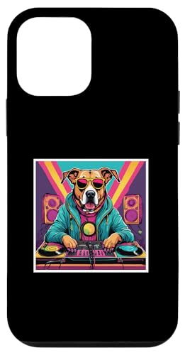 Hülle für iPhone 12 mini Dog Music DJ-Plattenspieler, Mischen von Schallplatten, Partygrafik von The World Has Gone To Dogs Graphic Art and Design