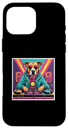 Hülle für iPhone 16 Pro Max Dog Music DJ-Plattenspieler, Mischen von Schallplatten, Partygrafik von The World Has Gone To Dogs Graphic Art and Design