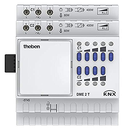 Theben 4930275 DME 2 T KNX 2-fach Universal Dimmaktor Erweiterungsmodul für MIX2 Serie Grundmodul I Erweiterung um 2 Kanäle I Dimmbereich 0-100% I Optimal für LED bis 400 W von Theben