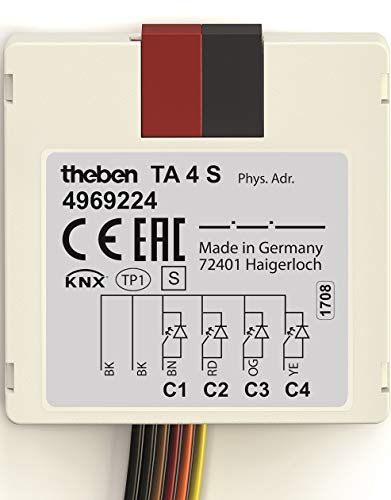 Theben 4969224 TA 4 S - KNX 4-fach Tasterschnittstelle mit 6-poligem Kabelanschluss von Theben