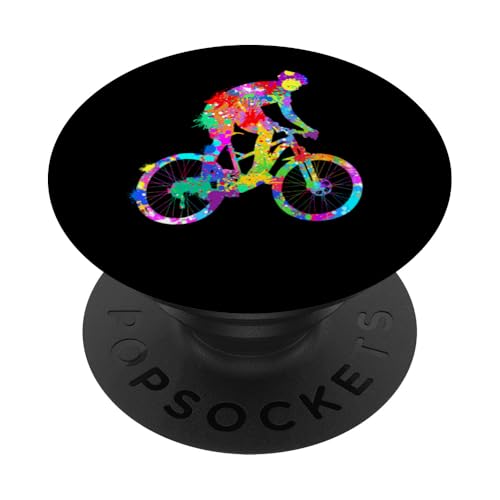 Bicycle Rider, cooles Regenbogen-Splatter-Design für Fahrradfahrer PopSockets Klebender PopGrip von Therapy Designs