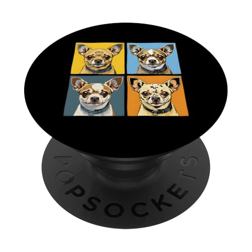 Chihuahua-Pop-Art PopSockets Klebender PopGrip von Therapy Designs