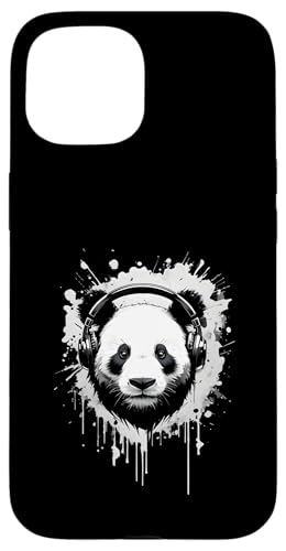 Cooler Panda mit Kopfhörern Hülle für iPhone 15 von Therapy Designs