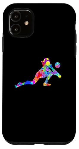 Hülle für iPhone 11 Volleyballspieler, cooles Regenbogenkunst-Spritzer-Design von Therapy Designs