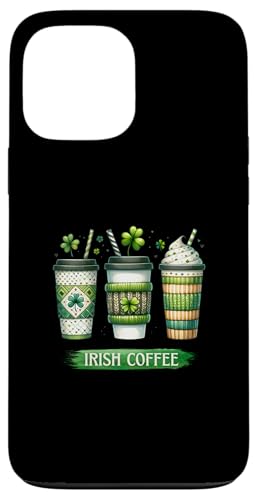 Hülle für iPhone 13 Pro Max Design zum St. Patrick's Day, irischer Kaffeeliebhaber von Therapy Designs