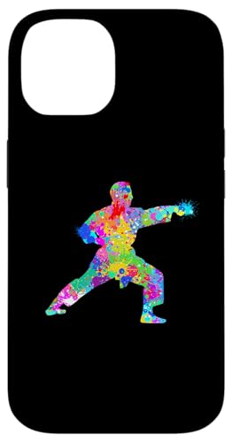 Hülle für iPhone 14 Cool Rainbow Splatter Martial Arts-Design für Karate-Liebhaber von Therapy Designs