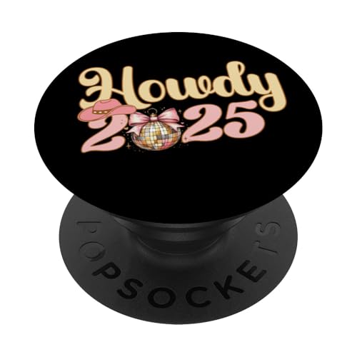 Passendes T-Shirt für Silvester 2025 Countdown Party Howdy 2025 PopSockets Klebender PopGrip von Therapy Designs