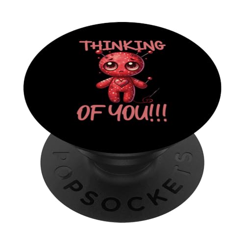 Thinking Of You Lustiges Voodoo-Puppen-Design zum Valentinstag PopSockets Klebender PopGrip von Therapy Designs