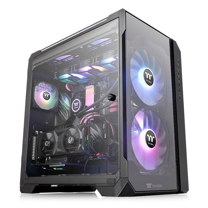 Geh Thermaltake View 51 TG  Full Tower  ARGB         Black retail von Thermaltake