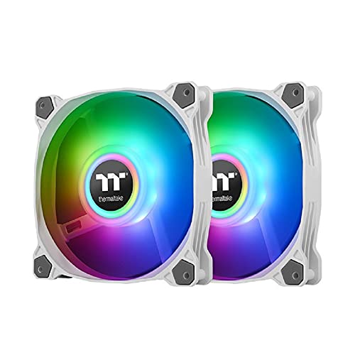 Thermaltake Pure Duo 12 ARGB Sync Radiator Fan 2-Fan Pack | PC-Lüfter | Gehäuse-Lüfter | Radiator-Lüfter | Weiß von Thermaltake