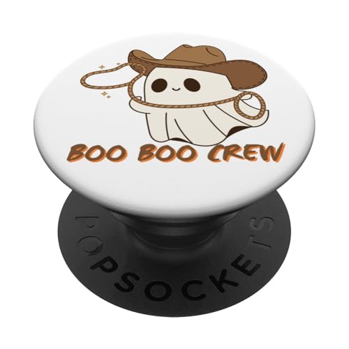 Boo Crew Halloween Cowboy Ghost Design mit Lasso Western PopSockets mit austauschbarem PopGrip von This is how I Halloween Keep Halloween Simple