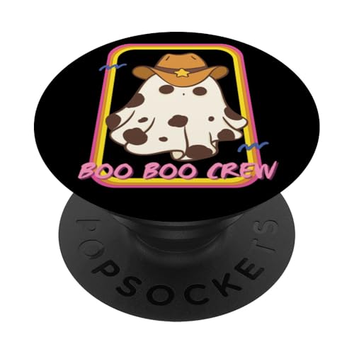 Cowboy Ghost Halloween Boo Crew Western Spooky Ghost PopSockets mit austauschbarem PopGrip von This is how I Halloween Keep Halloween Simple