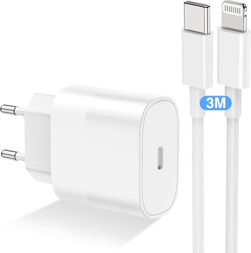 Thiyniya iPhone Schnellladegerät mit Ladekabel Original 3M, 20W USB C Ladegerät Schnellladekabel mit Typ C Netzteil Stecker Adapter for iPhone 14/13/12/11 Pro Max/Plus XS/XR/SE/iPad Thiyniya iPhone Schnellladegerät mit Ladekabel Original 3M, 20W USB C Ladegerät Schnellladekabel mit Typ C Netzteil Stecker Adapter for iPhone 14/13/12/11 Pro Max/Plus XS/XR/SE/iPad von Thiyniya