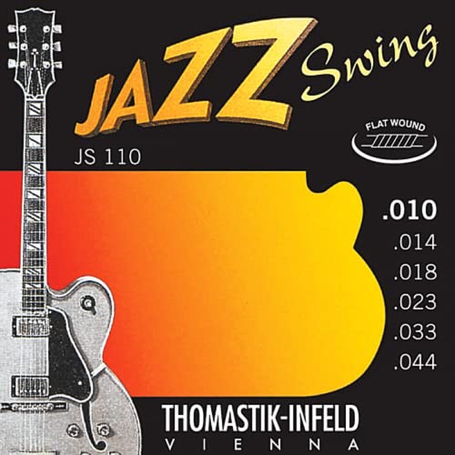 Thomastik 676707 Saiten für E-Gitarre Jazz Swing Series Nickel Flat Wound, Satz JS110 Extra Light .010-.044w von Thomastik