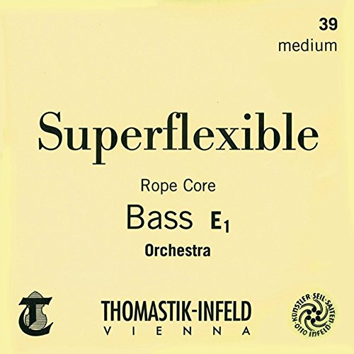 Thomastik Einzelsaite für Kontrabass 3/4 Superflexible - E-Saite Stahlseilkern, Chrom umsponnen, Orchesterstimmung, mittel von Thomastik