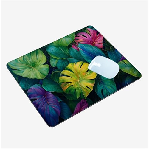 Mauspad,Schreibtischunterlage Grün Mousepad Klein 290x240x3mm,Gaming Mauspad Blätter Desk Mat mit Rutschfester Gummiunterseite,Wasserdichtes Maus Pad für Kabellose Maus,Heimbüro,Reisen,Tragbar T1-175 von Thooaixy