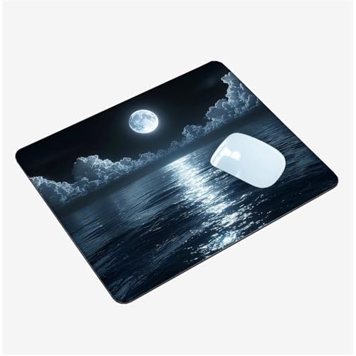 Mauspad Klein 300x250x3mm, Mini Mousepad Nachtansicht Schreibtischunterlage, wasserdichte Gaming Mauspad See Mauspads mit Vernähten Kanten, rutschfeste Mouspad, Tragbar, Schreibtisch Zubehör T1-1372 Mauspad Klein 300x250x3mm, Mini Mousepad Nachtansicht Schreibtischunterlage, wasserdichte Gaming Mauspad See Mauspads mit Vernähten Kanten, rutschfeste Mouspad, Tragbar, Schreibtisch Zubehör T1-1372 von Thooaixy