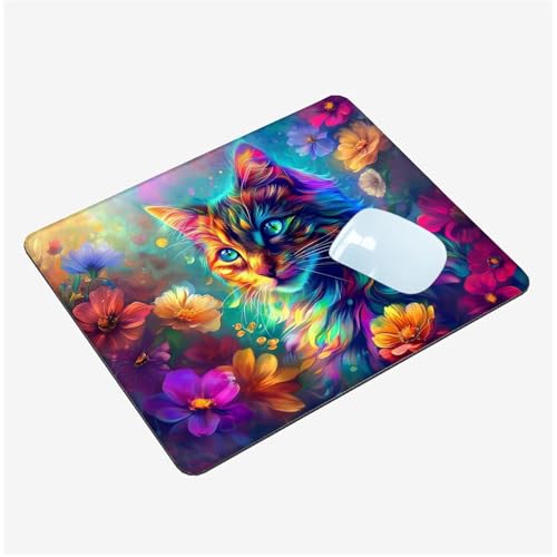 Mauspad Klein 300x250x3mm,Mini Mousepad Katze Schreibtischunterlage,wasserdichte Gaming Mauspad Blume Mauspads mit Vernähten Kanten,rutschfeste Mouspad,Tragbar,Schreibtisch Zubehör,Geschenk T1-1444 Mauspad Klein 300x250x3mm,Mini Mousepad Katze Schreibtischunterlage,wasserdichte Gaming Mauspad Blume Mauspads mit Vernähten Kanten,rutschfeste Mouspad,Tragbar,Schreibtisch Zubehör,Geschenk T1-1444 von Thooaixy