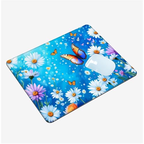 Mauspad Klein 320x260x3mm,Mini Mousepad Niedlich Schreibtischunterlage,wasserdichte Gaming Mauspad Schmetterling Mauspads mit Vernähten Kanten,rutschfeste Mouspad,Tragbar,Schreibtisch Zubehör T1-158 von Thooaixy