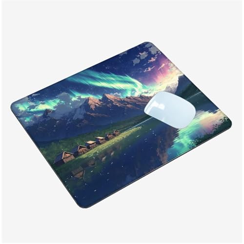 Mauspad Klein 340x280x3mm,Mini Mousepad Aurora Schreibtischunterlage,wasserdichte Gaming Mauspad Raum Mauspads mit Vernähten Kanten,rutschfeste Mouspad,Tragbar,Schreibtisch Zubehör,Geschenk T1-1334 Mauspad Klein 340x280x3mm,Mini Mousepad Aurora Schreibtischunterlage,wasserdichte Gaming Mauspad Raum Mauspads mit Vernähten Kanten,rutschfeste Mouspad,Tragbar,Schreibtisch Zubehör,Geschenk T1-1334 von Thooaixy