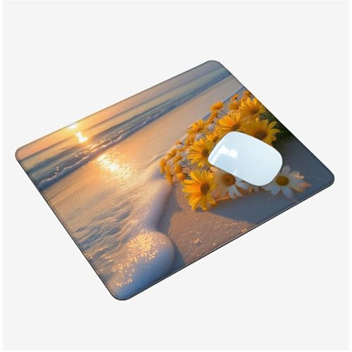 Mauspad Klein 340x280x3mm,Mini Mousepad Strand Schreibtischunterlage,wasserdichte Gaming Mauspad Sonnenuntergang Mauspads mit Vernähten Kanten,rutschfeste Mouspad,Tragbar,Schreibtisch Zubehör T1-1360 Mauspad Klein 340x280x3mm,Mini Mousepad Strand Schreibtischunterlage,wasserdichte Gaming Mauspad Sonnenuntergang Mauspads mit Vernähten Kanten,rutschfeste Mouspad,Tragbar,Schreibtisch Zubehör T1-1360 von Thooaixy