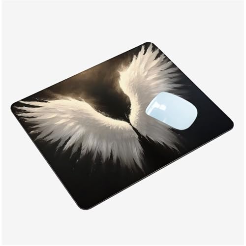 Mauspad Klein 420x350x3mm, Mini Mousepad Flügel Schreibtischunterlage, wasserdichte Gaming Mauspad Engel Mauspads mit Vernähten Kanten, rutschfeste Mouspad, Tragbar, Schreibtisch Zubehör T1-1370 Mauspad Klein 420x350x3mm, Mini Mousepad Flügel Schreibtischunterlage, wasserdichte Gaming Mauspad Engel Mauspads mit Vernähten Kanten, rutschfeste Mouspad, Tragbar, Schreibtisch Zubehör T1-1370 von Thooaixy