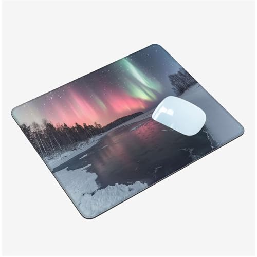 Mauspad Klein 420x350x3mm, Mini Mousepad Schneeszene Schreibtischunterlage, wasserdichte Gaming Mauspad See Mauspads mit Vernähten Kanten, rutschfeste Mouspad, Tragbar, Schreibtisch Zubehör T1-1430 Mauspad Klein 420x350x3mm, Mini Mousepad Schneeszene Schreibtischunterlage, wasserdichte Gaming Mauspad See Mauspads mit Vernähten Kanten, rutschfeste Mouspad, Tragbar, Schreibtisch Zubehör T1-1430 von Thooaixy