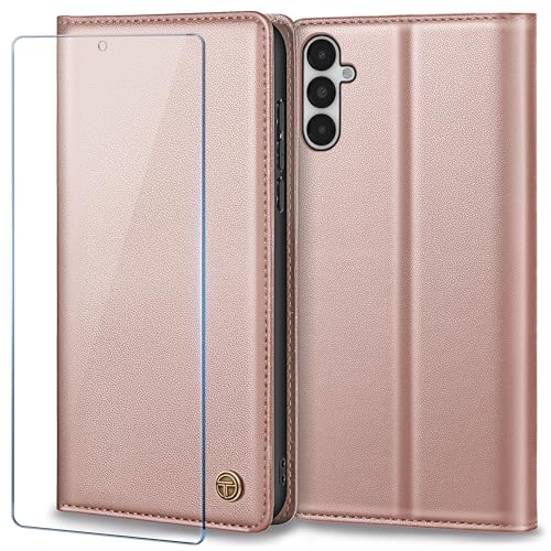 Handyhülle für Samsung Galaxy A14 5g Hülle Mit Schutzfolie, Premium Lederhülle Schutzhülle für Samsung A14 5g Hülle Wallet Kartenfach Standfunktion Klappbar Flip Case für Galaxy A14 Hülle, Rosa von Thorhülle