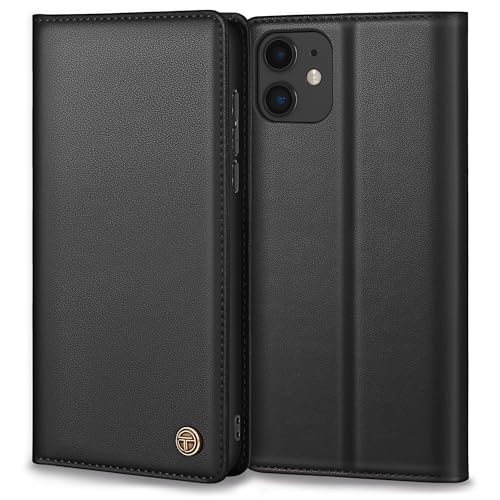 Handyhülle für iPhone 12/12 Pro Hülle, Premium Lederhülle Schutzhülle Tasche für iPhone 12/12 Pro Hülle Wallet Kartenfach Standfunktion Klappbar Flip Case für iPhone 12 Hülle, Schwarz von Thorhülle