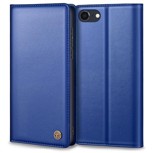 Handyhülle für iPhone SE 2022/2020 Hülle, Premium Lederhülle Schutzhülle Tasche für iPhone SE/8/7 Hülle Wallet Kartenfach Standfunktion Klappbar Flip Case für iPhone SE Hülle, Royalblau von Thorhülle