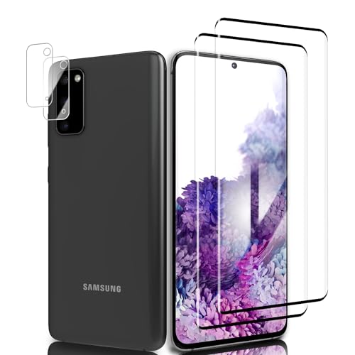 Schutzfolie für Panzerglas für Samsung Galaxy S20 Plus mit Kameraschutz, 2&2 Stück [Fingerabdruck-ID unterstützen] [Sensible Berührung] [3D-Volle Bedeckung] Displayschutzfolie für S20 Plus - 2 von Three-Tree