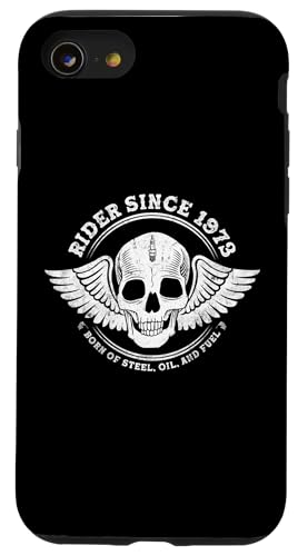 Rider Since 1973 - 52 Years, Still Burning Gas and Tire Hülle für iPhone SE (2020) / 7 / 8 von Throttle Unchained | Skull Rider Store