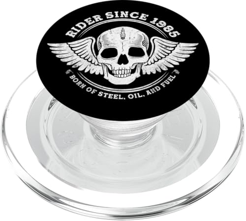 Rider Since 1985 - 40 Years of Freedom & Speed PopSockets PopGrip für MagSafe von Throttle Unchained | Skull Rider Store