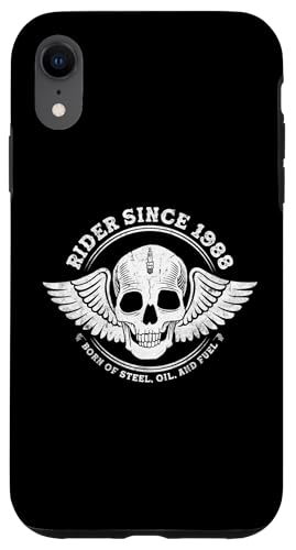 Rider Since 1988 - 37 Years of Roaring Engines & Freedom Hülle für iPhone XR von Throttle Unchained | Skull Rider Store