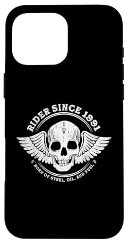 Rider Since 1991 - 34 Years of Open Roads & Brotherhood Hülle für iPhone 16 Pro Max von Throttle Unchained | Skull Rider Store