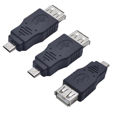 ThtRht OTG-Adapter, USB 2.0-Buchse auf Micro-USB-Stecker, Datensynchronisation für unterwegs, Host-Konverter für Android, Handy, Tablet, Maus, Tastatur, externe Festplatte, Kartenleser, 3 Stück von ThtRht